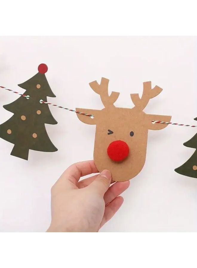 Christmas Party Decorations Set Including Tree Flag Elk Banners And Hanging Supplies - Image 5